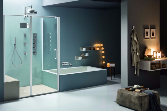 douche à l'italienne, receveur pierre - IDKREA, Rennes Décoration d’intérieur unique et personnalisée – IDKrea, Rennes