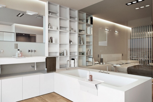 Salle de bain ouverte sur chambre; Pinterest Salle de bain unique et personnalisée – IDKrea, Rennes