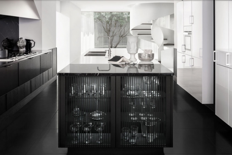 cuisine SieMatic design noire et blanche IDKREA, Rennes